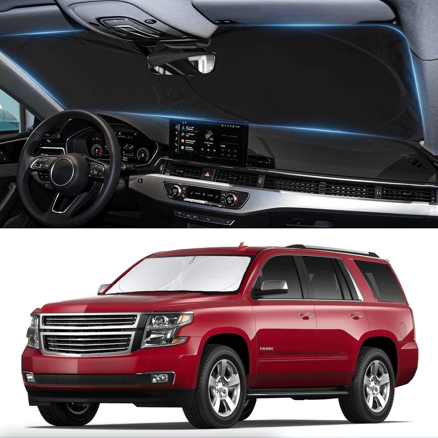 For 2015-2020 for Chevy Tahoe Front Windshield Sun Shade UVs Block Cover Accessories