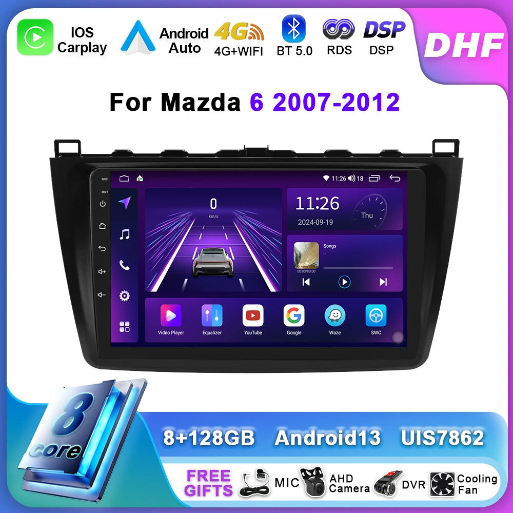 Android for Mazda 6 2 GH 2007-2012 Car Radio GPS CarPlay Auto Multimedia Screen