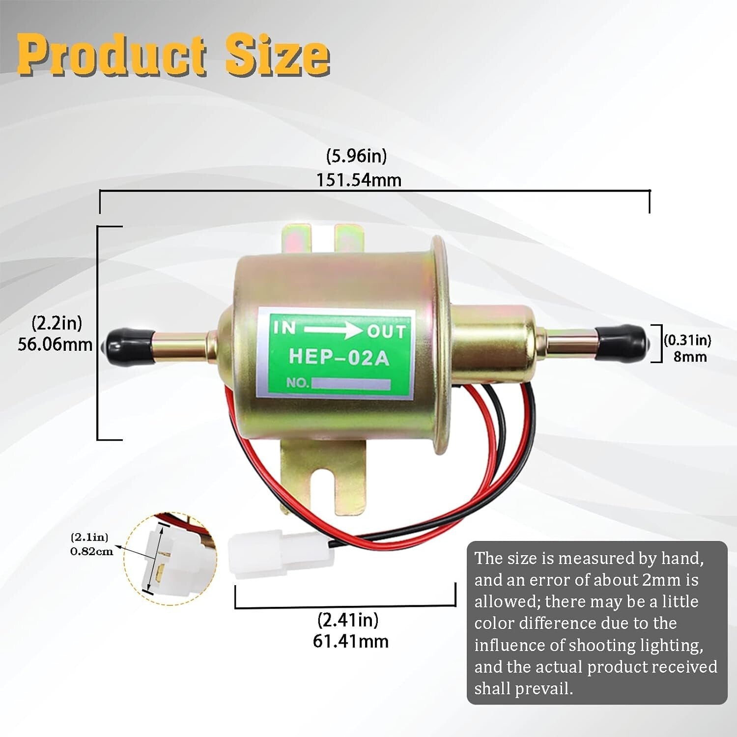 Fuel Pump for Motorcycle Carburetor Lawn Mower 2.5-4Psi HEP-02A