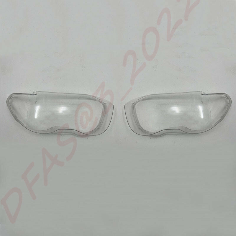 A Pair Front Headlamp Lens Cover + Sealant Glue for BMW 7-Series E65 2002-2005
