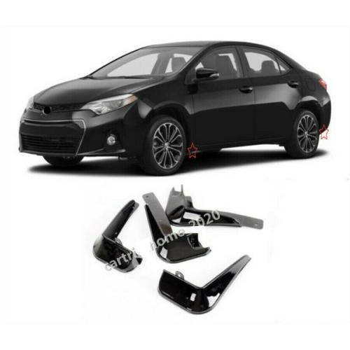 4X Glossy black Splash Guards Mud Flaps Mudguard Fender for Toyota for Corolla 14-18