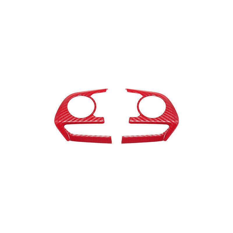 for Toyota for Camry 2018-2022 Red Carbon Fiber Steering Wheel Switch Cover Trim 2