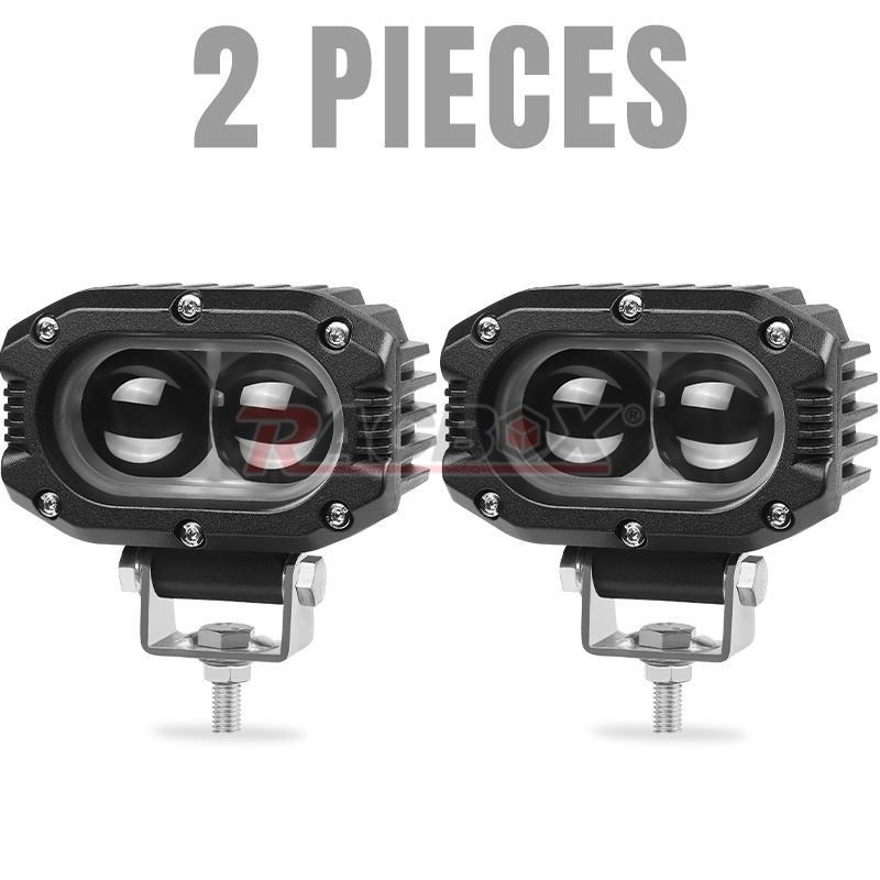 2X 4inch LED Work Light Bar Spot Pods Driving Fog Offroad Amber/White Dual Color