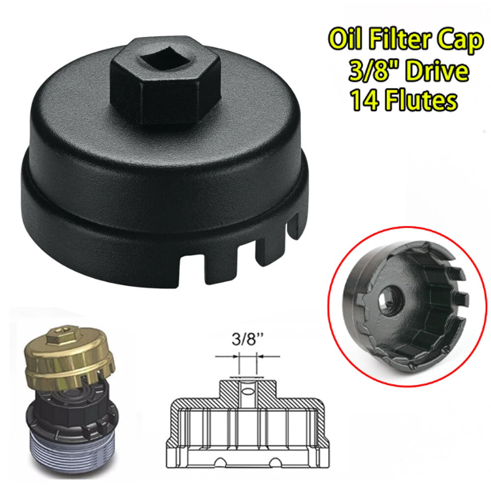 Oil Filter Cap Wrench Cup Socket Remover Tool for Toyota for Lexus 64MM 14 Flutes