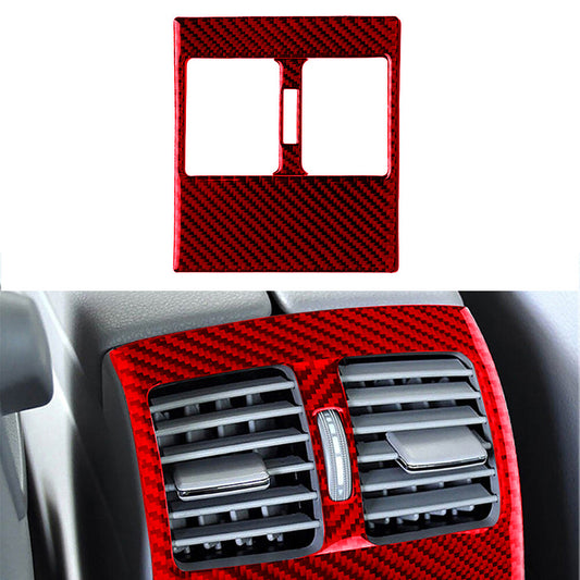 Red Carbon Fiber Rear Air Vent Outlet Cover Trim for Mercedes-Benz W204 2007-13