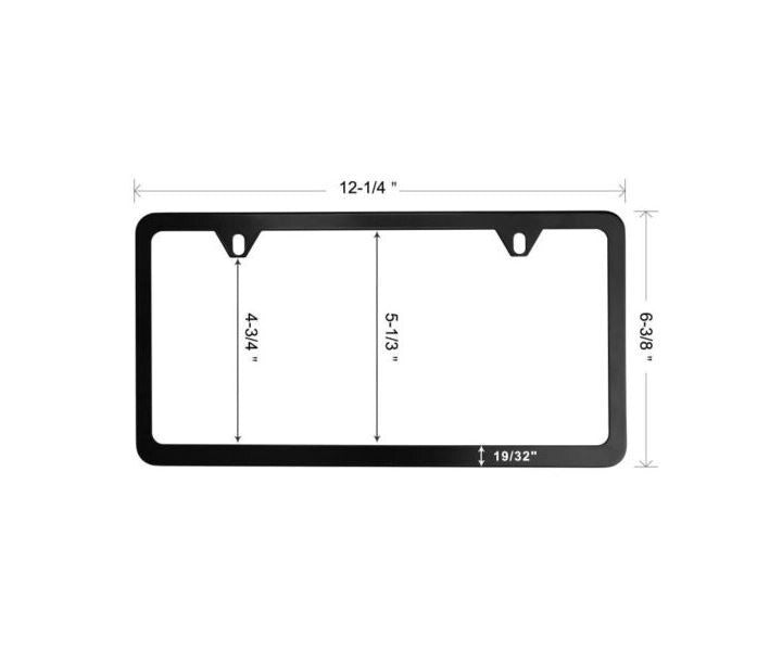 Bonnet Car License Plate Frame Cap Rear Boot 2 Hole Ultra-thin Black for Audi