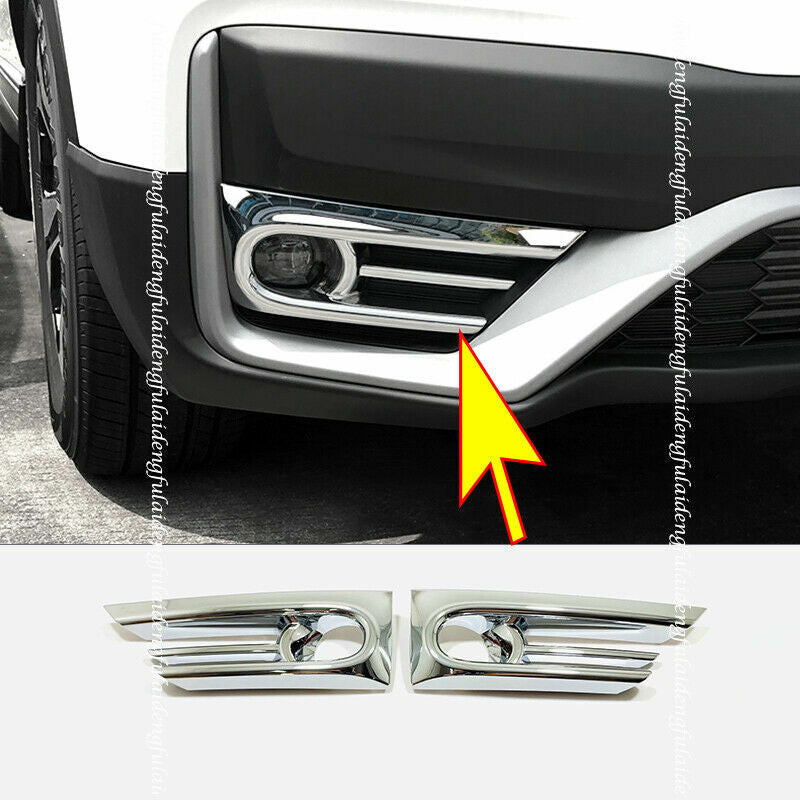 2pcs Front Fog Light Lamp Frame Moulding Cover Trim for Honda CRV CR-V 2020-2022