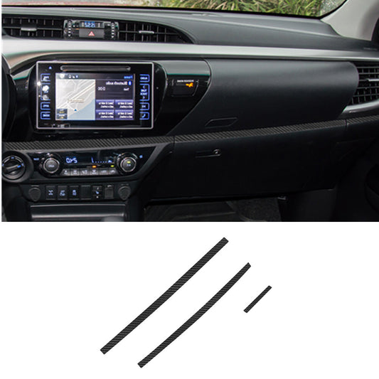 5X Carbon Fiber Driver Side Dashboard Cover Trim for Toyota Hilux 2015-2021