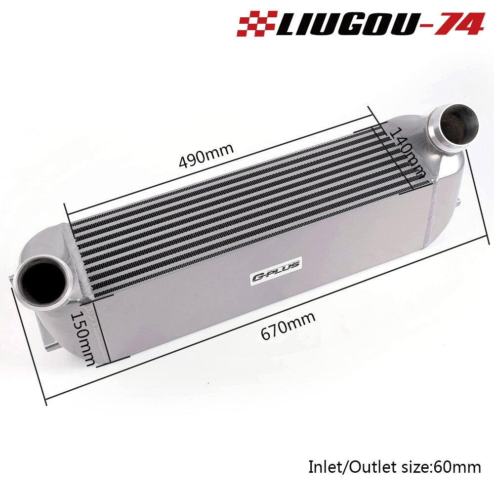 Brand new aluminum front-mounted intercooler kit for BMW F20, F30, 1, 2, 3, and 4 turbochargers.