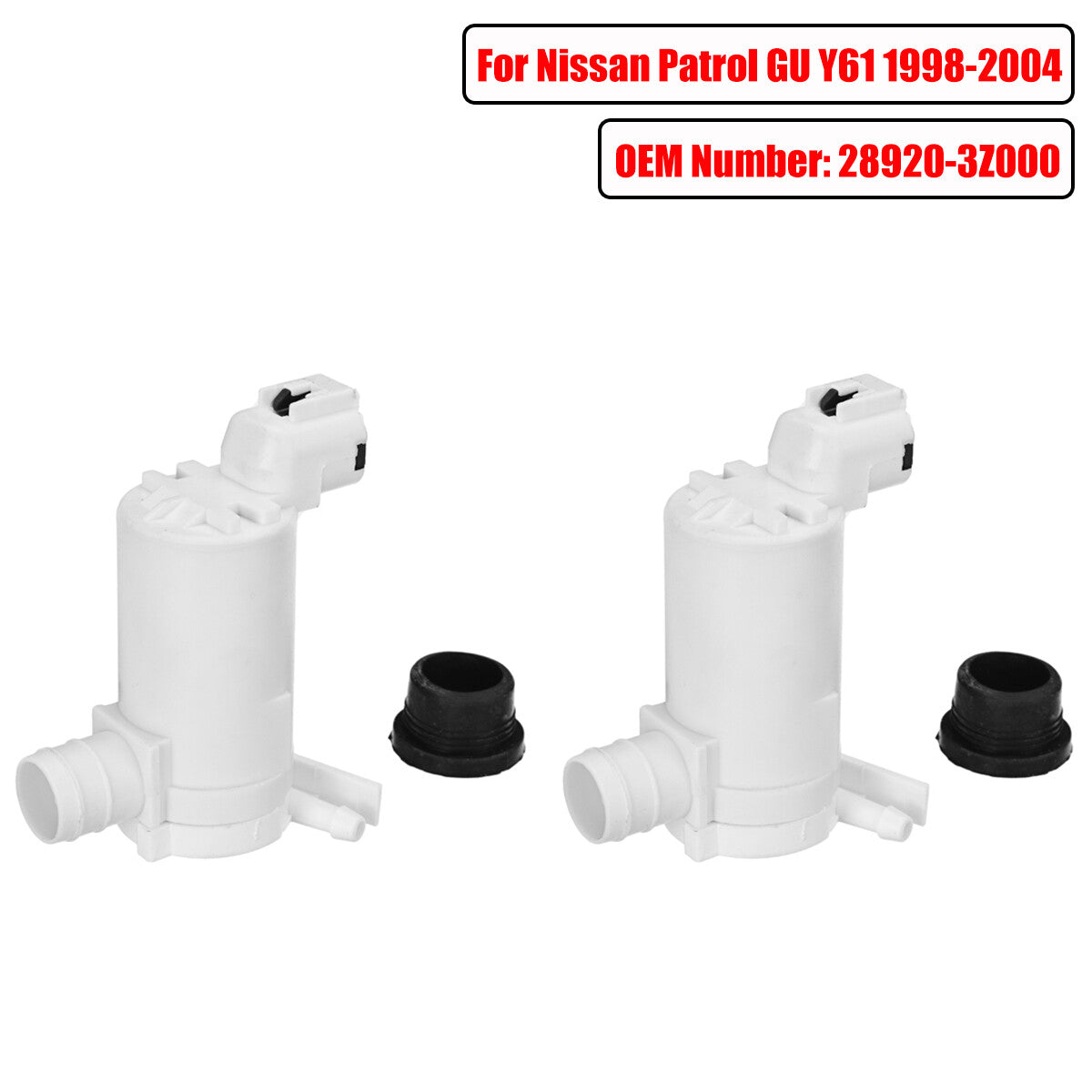 2X Windscreen Washer Pump Motor Fits For 98-04 for Nissan Patrol GU Y61 28920-3Z000