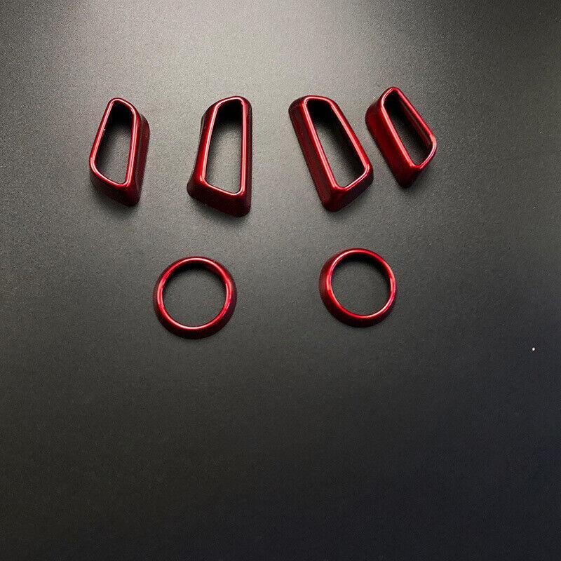 for Toyota for Camry 2018-2022 Bright Red Inner for Seat Button Handle Cover Trim 6PCS