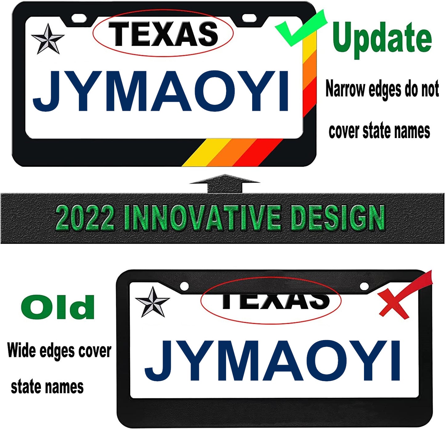 for Toyota Accessories Tri 3 Color Car SUV License Plate Frame Black Metal Cover