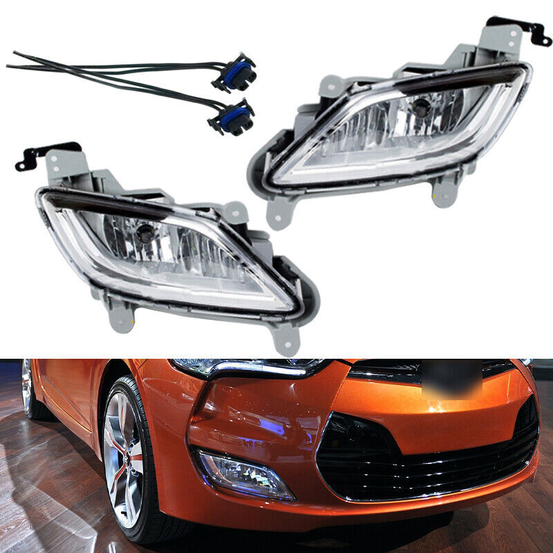 Pair Fog lamp front bumper fog light headlight For 2011-2017 for Hyundai for Veloster