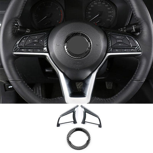 for Nissan Altima 2019-22 Carbon Fiber Style Steering Wheel Strip Cover Trim 3X