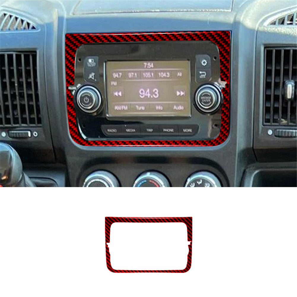 Red Carbon Fiber Navigation Outer Frame Cover Trim for RAM Promaster 2014-2021