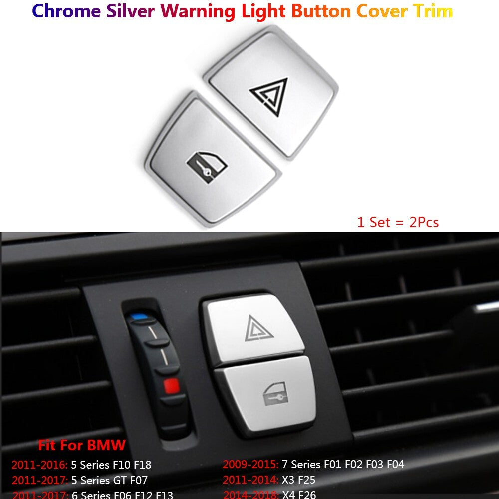 for BMW 5 6 7 X3 X4 F10 F07 F06 F01 F25 F26 Car Warning Light Button Cover Trims