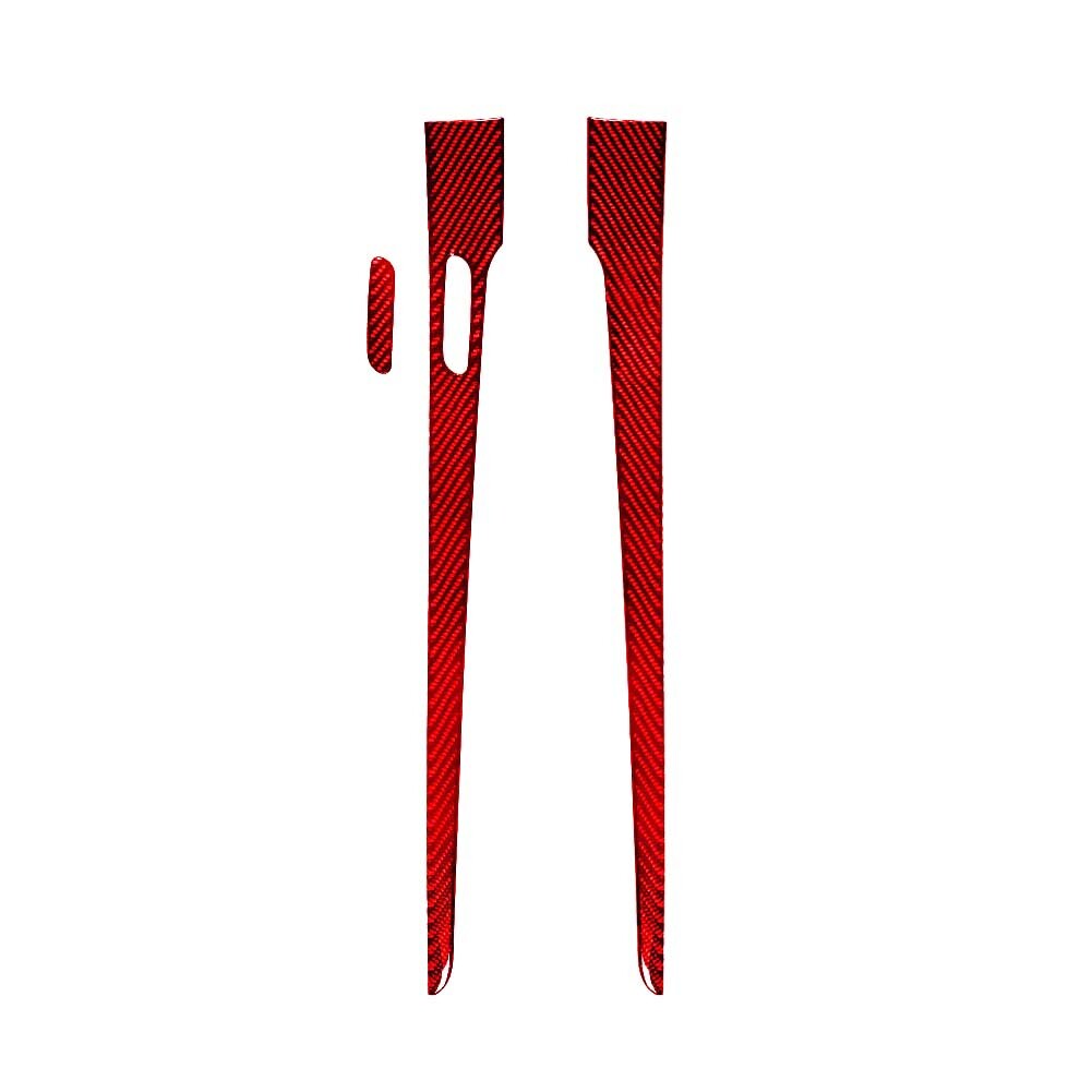 Red Carbon Fiber Front Door Interior Trim Strip Cover for Chevy Impala 2014-2020