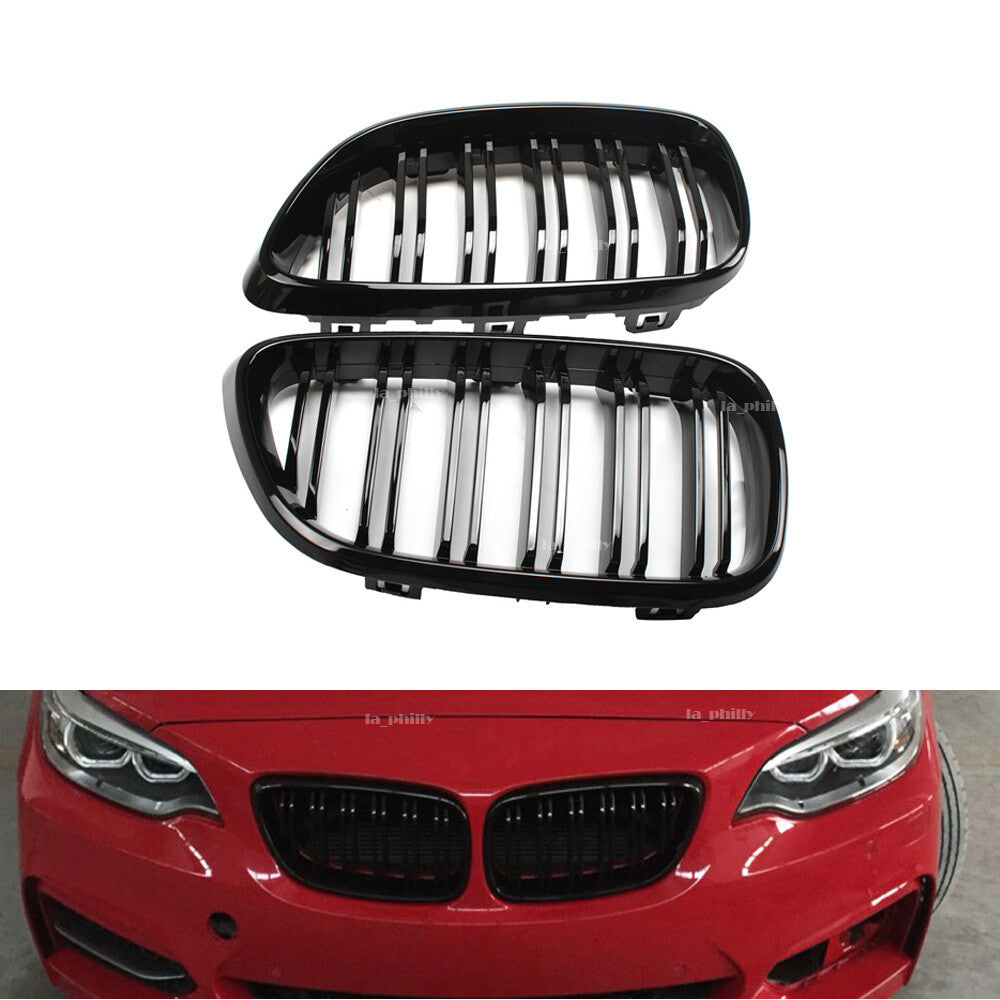 2x Front Bumper Kidney Grille Grill For 2014-18 for BMW F22 F23 220i 228i 235i M235i