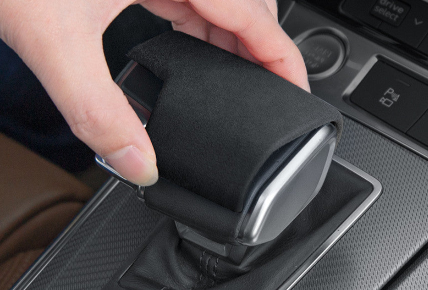 for Audi Q8 2019-23 Black Alcantara Gear Shift Knob Shifter Lever Cover Trim 1P