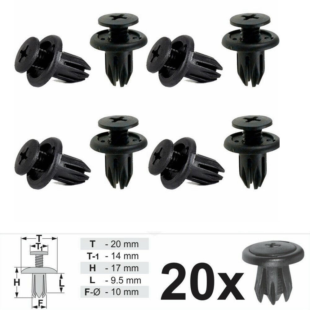 20X Fit for BMW for Mini for Honda for Subaru for Chevrolet Door Trim Rivet Clips Fasteners