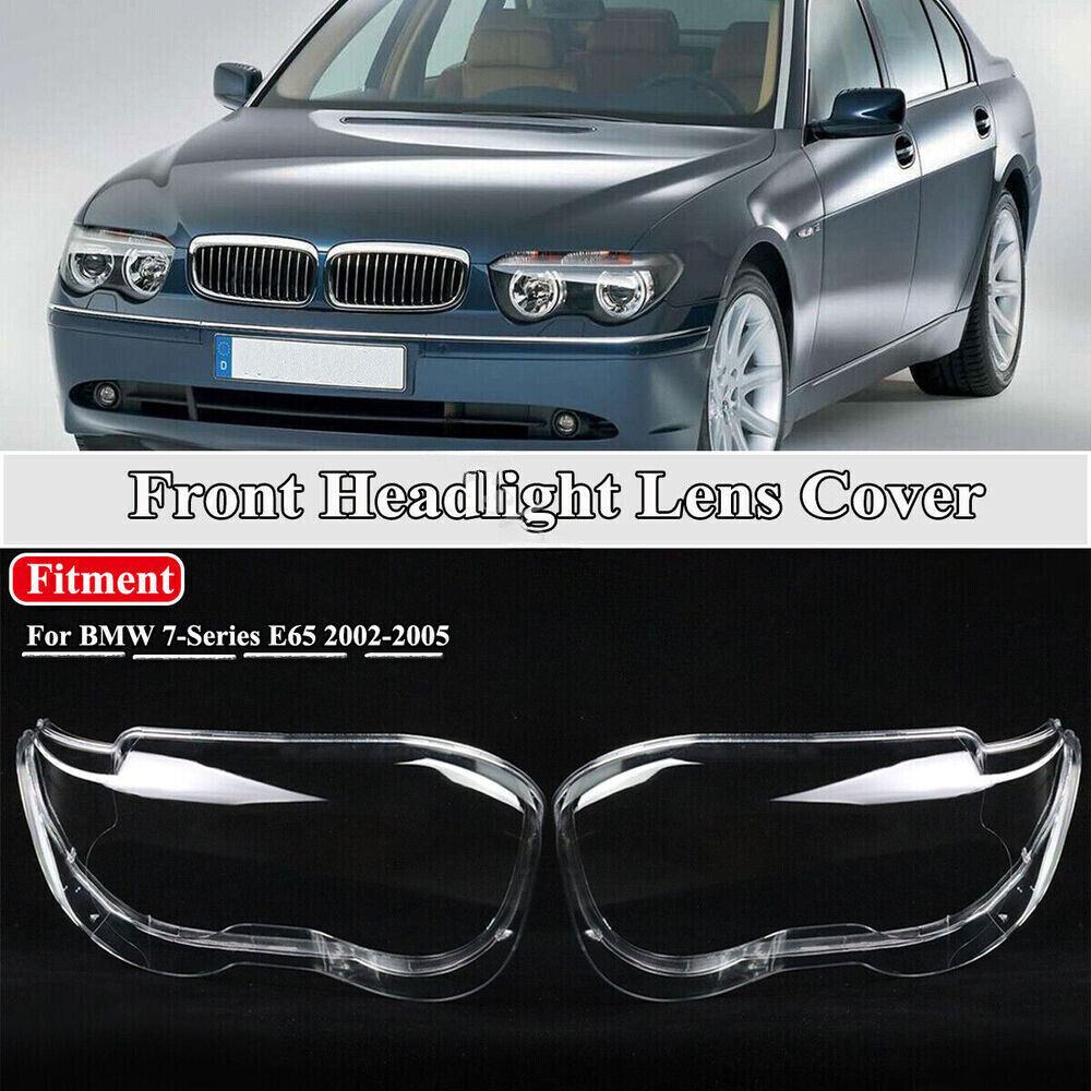 for BMW 7 Series E65 2002-2005 Headlight Replacement Protective Cover (Pair of Headlight Lenses)