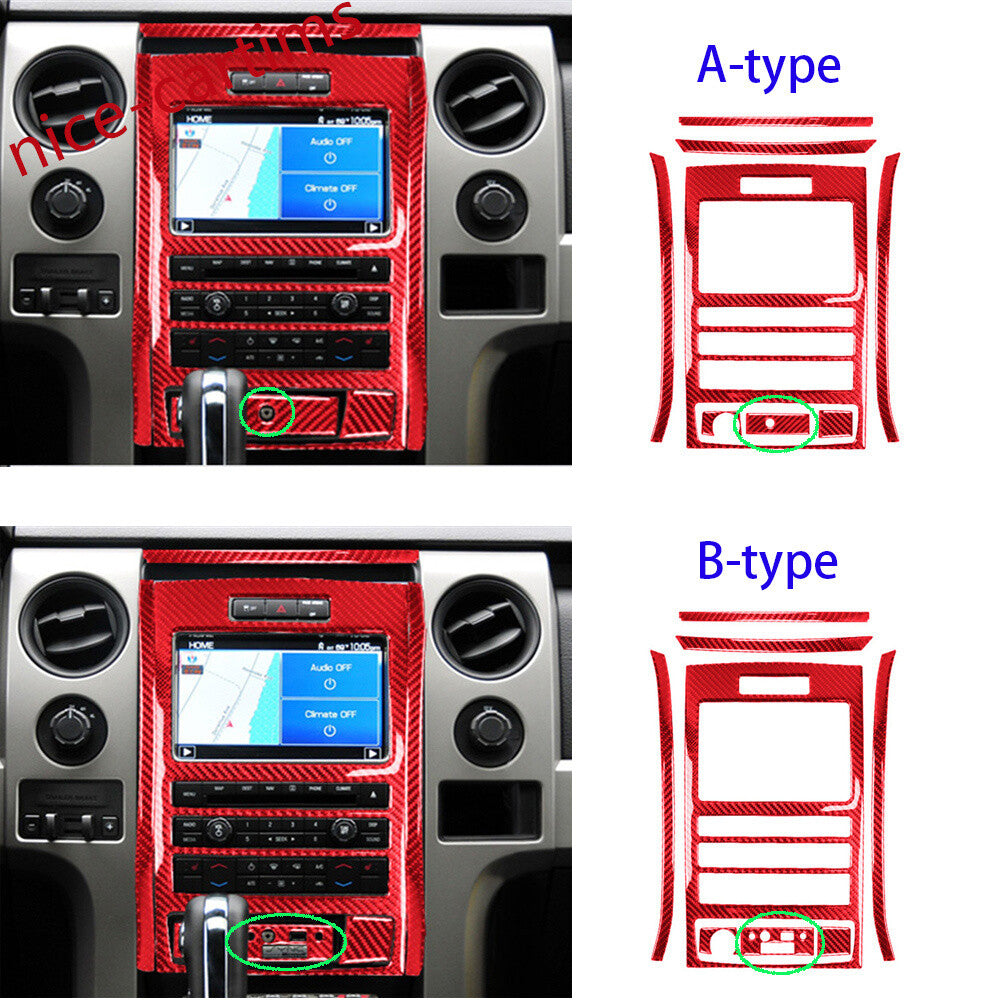 Carbon Fiber Center Console Panel Navigation CD Panel Trim for Ford F150 2009-14