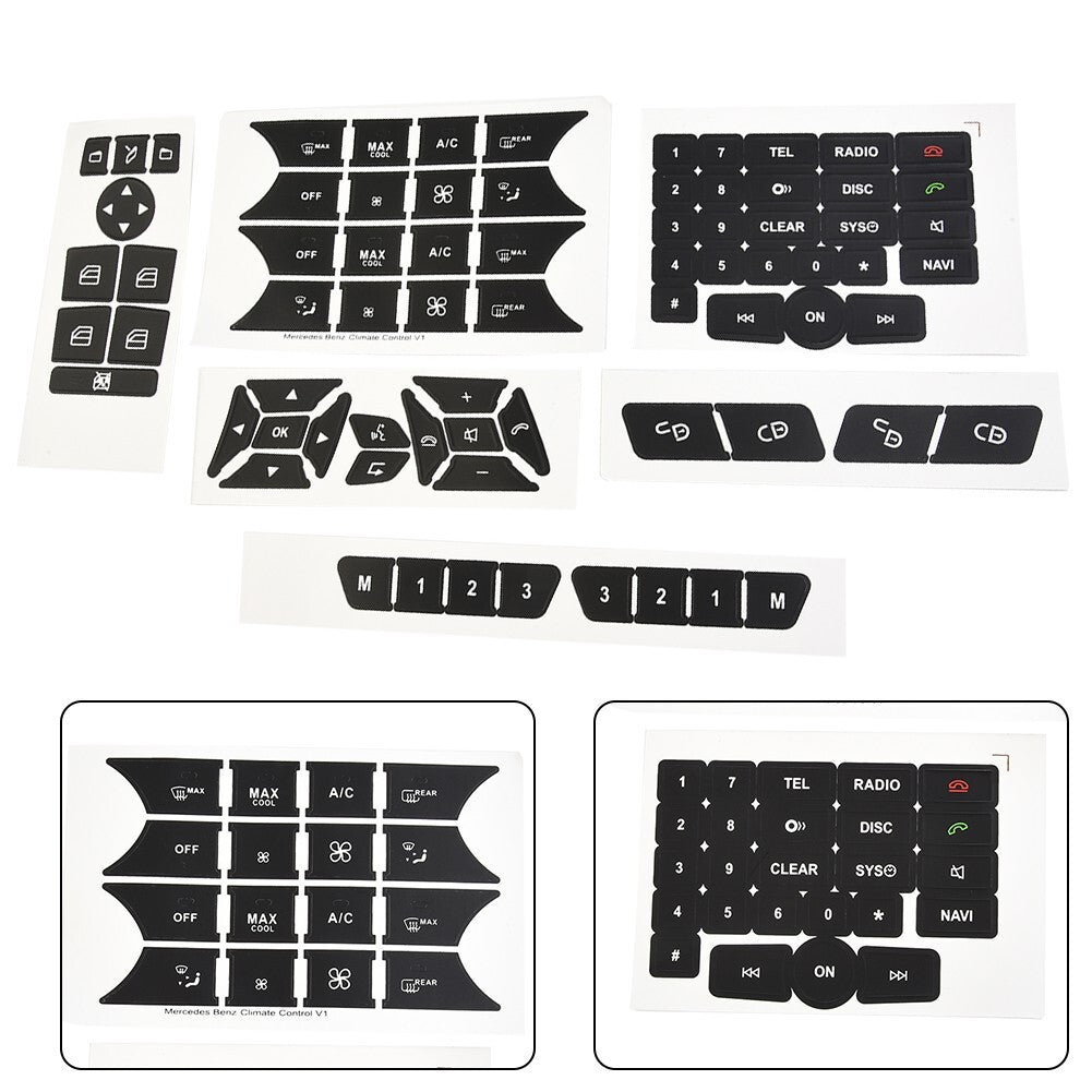 for Mercedes 2007-14/ Repair Button Door Steering A/C Windo/ W Radio Stickers