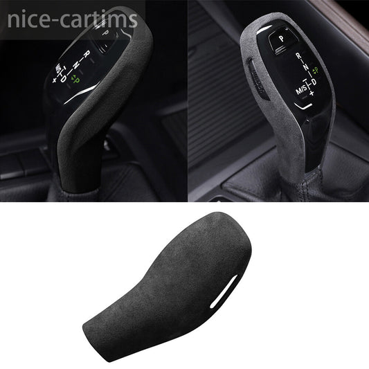 Suede Black Gray Car Gear Shift Knob Trim for BMW X1 F48 X2 F47 1 Series 2020-23